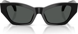Versace 53mm Cat Eye Sunglasses in Black /Dark Grey at Nordstrom