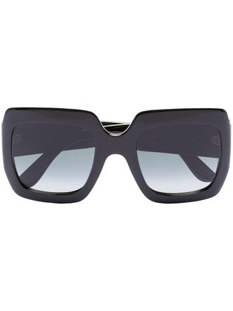 Gucci Zonnebril met oversized montuur - Zwart
