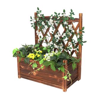OEM Huerto Elevado Con Dise&ntilde;o De Celos&iacute;a, De Madera De Pino Resistente, Color Marr&oacute;n