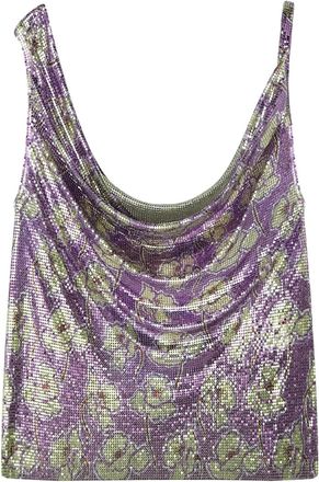 Versace Top con scollo drappeggiato - Viola