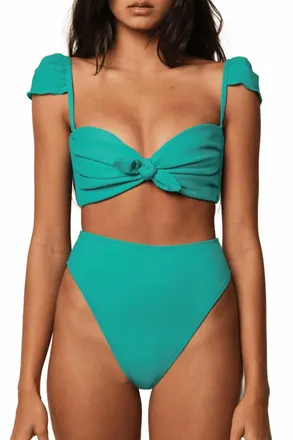 Montce Swim Cabana Bikini Top In Teal