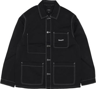 HUF Vintage Gestikte Nylon Werkjas Zwart - Heren - Zomerjassen - Zwart - L - Nylon - Jassen