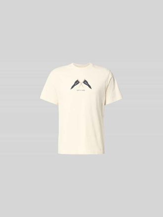For&eacute;t Regular Fit T-Shirt mit Logo-Print in Beige, Gr&ouml;&szlig;e XL