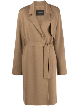 Fabiana Filippi belted cardi-coat - women - Polyester - 44 - Brown
