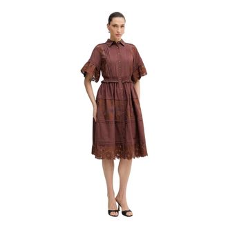 Silvian Heach Fisia Mini Jurk - Dames - Casual kleedjes - Rood - M - Katoen - Kleedjes
