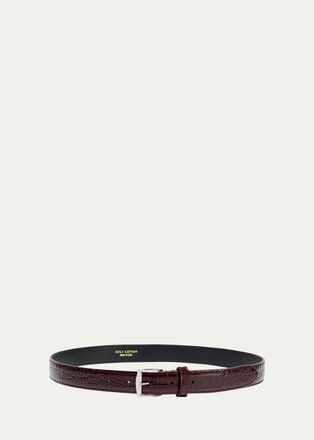 Nili Lotan Sloane Lizard-Embossed Leather Belt