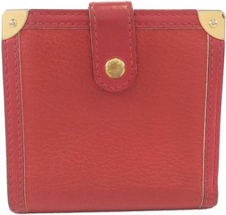 Louis Vuitton Red Color Leather Wallet (Bi-Fold) (Pre-Owned)