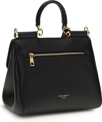 Dolce & Gabbana Womens Shoulder Bag My Sicily Black Leather Calf