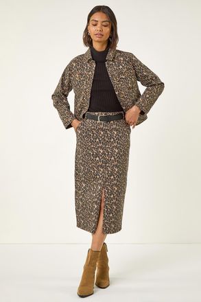 Roman Animal Print Twill Jacket