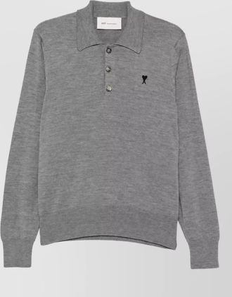 Ami wool knitted polo jumper