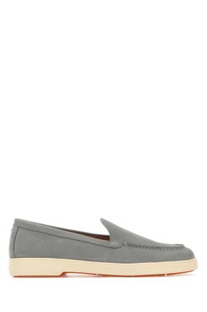 Santoni Grey Suede Yalta Loafers