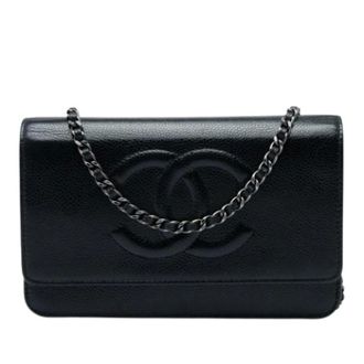 Chanel Pre-owned Vintage Schoudertas - Dames - Pre-owned - Zwart - Maat: ONE Size Leer