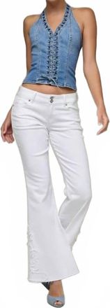 Hidden Jeans Womens Happi Low Rise Flare Jeans In White