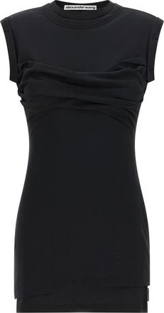 Alexander Wang Sleeveless Layered Twisted Bust Mini Dress - female - Alexander Wang - Sleeveless Tops - Black - XS - Tops