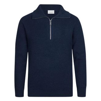 Profuomo Pullover con Mezza Zip - - Knitwear - Uomo - Blu - XL