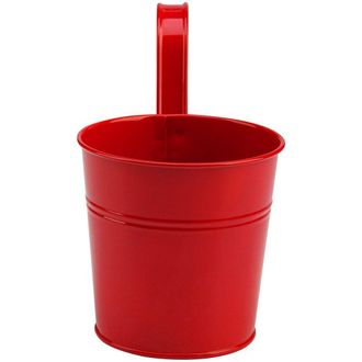 OEM 10 Macetas De Metal Con Gancho Extra&iacute;ble, Orificio De Drenaje Y Di&aacute;metro De 16 Cm. Ideales Para Jard&iacute;n O Balc&oacute;n