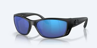 Costa Unisex Fisch Polarized Sunglasses In Blackout Frame Blue Mirror Glass