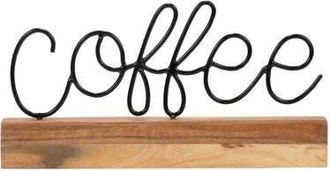 Foreside Home And Garden Coffee Wire Metal and Wood Decorative Table Top Sign in Brown at Nordstrom, Size Medium