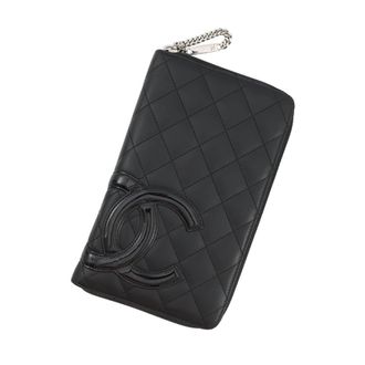 Chanel Black Leather Long Wallet (Bi-Fold) (Pre-Owned)