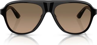 Oliver Peoples 57mm Paul Newman Polarized Shield Sunglasses in Black/sandstone at Nordstrom