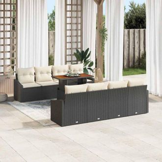 vidaXL Vidaxl - Conjunto De Comedor De Jard&iacute;n Negro, Crema 100 X 55 X 73 Cm