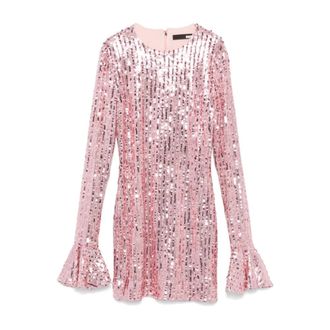 Rotate ROTATE Birger Christensen, Party Dresses, female, Pink, Size: XS Pink Sequin Embellished Dress