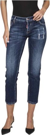 Dsquared2 Pantalone 5 Tasche - Dames - Cropped Jeans - Blauw - L - Denim - Jeans
