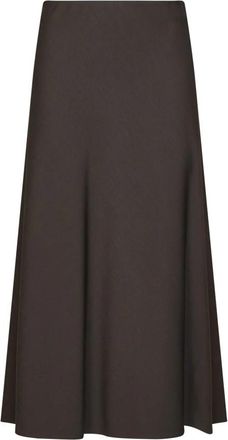Brunello Cucinelli Twill Flute Rok - Dames - Midirokken - Bruin - M - Wol - Rokken