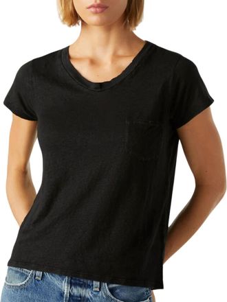 Amo Womens Sweetness V Neck Top In Black
