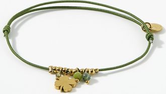 Simons Womens Bead and clover cord bracelet