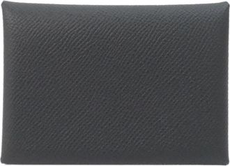 Herm&egrave;s Black Epsom Leather Coin Purse/Coin Case (Pre-Owned)