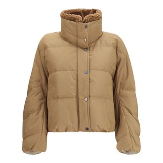 Brunello Cucinelli Giacca imbottita con collo in montone - - Jackets - Donna - Beige - L
