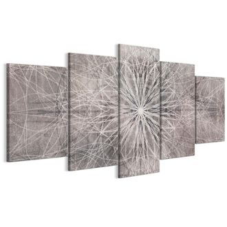 OEM Cuadro Sobre Lienzo Italiano De 100 X 50 Cm, Pent&aacute;ptico, Estilo Boho, Fondos Y Estampados. Cuadro Sobre Lienzo Italiano De 150 X 75 Cm, Pent&aacute;ptico, Es