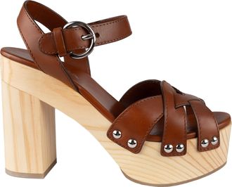 Prada Pre-owned Womens Wooden Platform Sandals - 10s - Brown Leather - Size 40.5 EU/IT