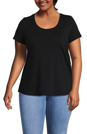 Lands End Lightweight Jersey T-shirt in Black at Nordstrom, Size 1X