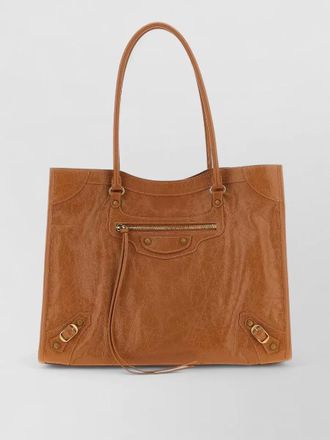 Balenciaga le city m textured shoulder tote bag