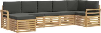 vidaXL Conjunto De Sof&aacute;s De Exterior 7 Uds. Blanco Y Antracita Vidaxl