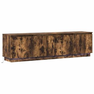 Berkfield Home TV Cabinet with LED Smoky Oak 180x38x49 cm Engineered Wood in Brown | Size: 180 x 38 x 49 cm