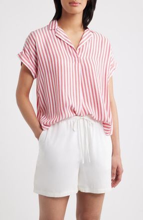 Beach Lunch Lounge Deni Stripe Shirt in Red Apple at Nordstrom, Size X-Large