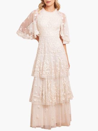Needle & Thread Bonnie Bow Lace Dress in Cream/cream at Nordstrom, Size 14