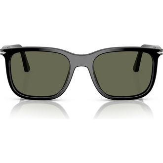Persol 53mm Polarized Rectangular Sunglasses in Black at Nordstrom