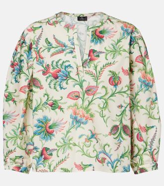 Etro Floral cotton blouse