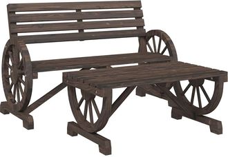 vidaXL Juego De Muebles De Jard&iacute;n 2 Piezas Madera Maciza De Abeto Vidaxl