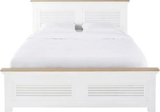 Maisons du monde Cama de madera de mango maciza blanca 160x200 cm