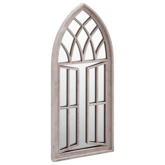 Berkfield Home Decorative Garden Mirror Sand 70x30 cm Iron for Outdoor Use in Cream