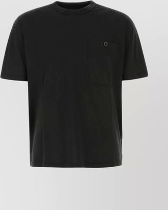Ten c ribbed crew-neck t-shirt with short sleeves and chest pocket