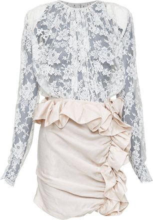 Magda Butrym floral ruffle satin mini dress