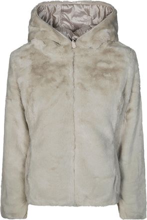 Save The Duck Reversible Short Jacket with Eco-Fur Hood