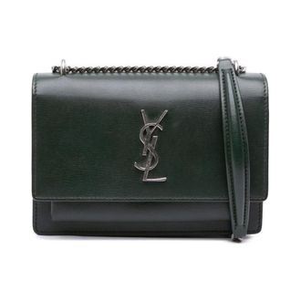 Saint Laurent Pre-owned Cross Body Bags, female, Green, Size: ONE SIZE Pre-owned Sunset Chain Wallet