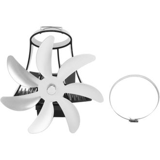 OEM Ventilador De Chimenea Para Estufa De Le&ntilde;a Con 7 Aspas, Motor Silencioso, Alimentado Por Calor, Montaje Magn&eacute;tico En Pared, Color Plata - Crezuo
